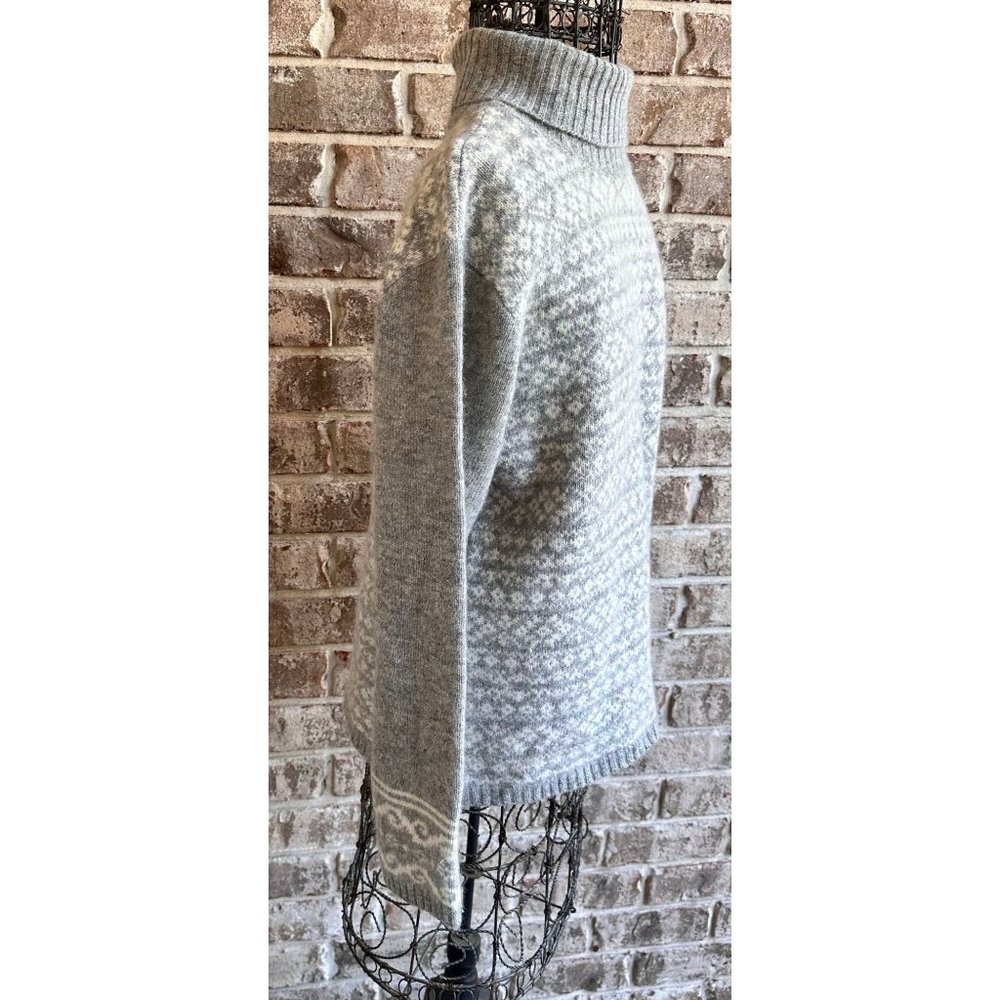 VTG Jillian Jones Turtleneck Sweater Medium Gray Lambswool Angora Snowfl… - Picture 10 of 12